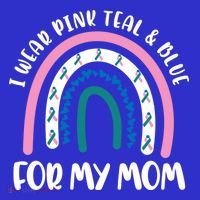 Thyroid Cancer Support I Wear Pink Teal And Blue For My Mom Gift Kids Hoodie thumb 5