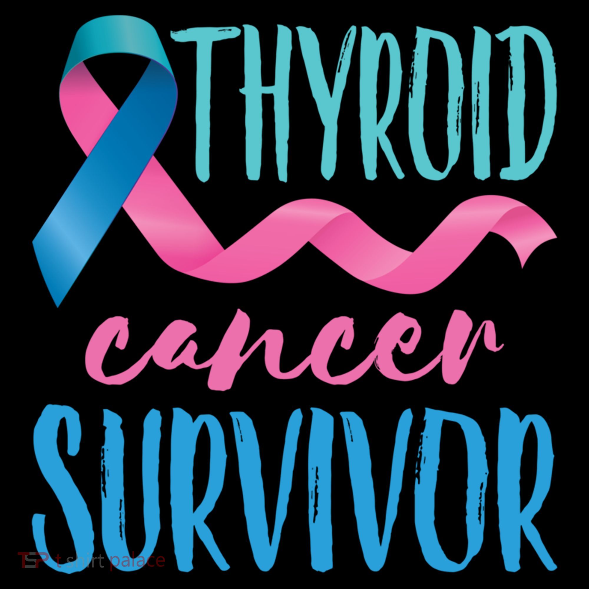 Thyroid Cancer Survivor Awareness Ribbon Teal Pink Blue Gift Coffee Mug