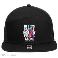 Thyroid Cancer Support Family Thyroid Cancer Awareness 7 Panel Mesh Trucker Snapback Hat thumb 0