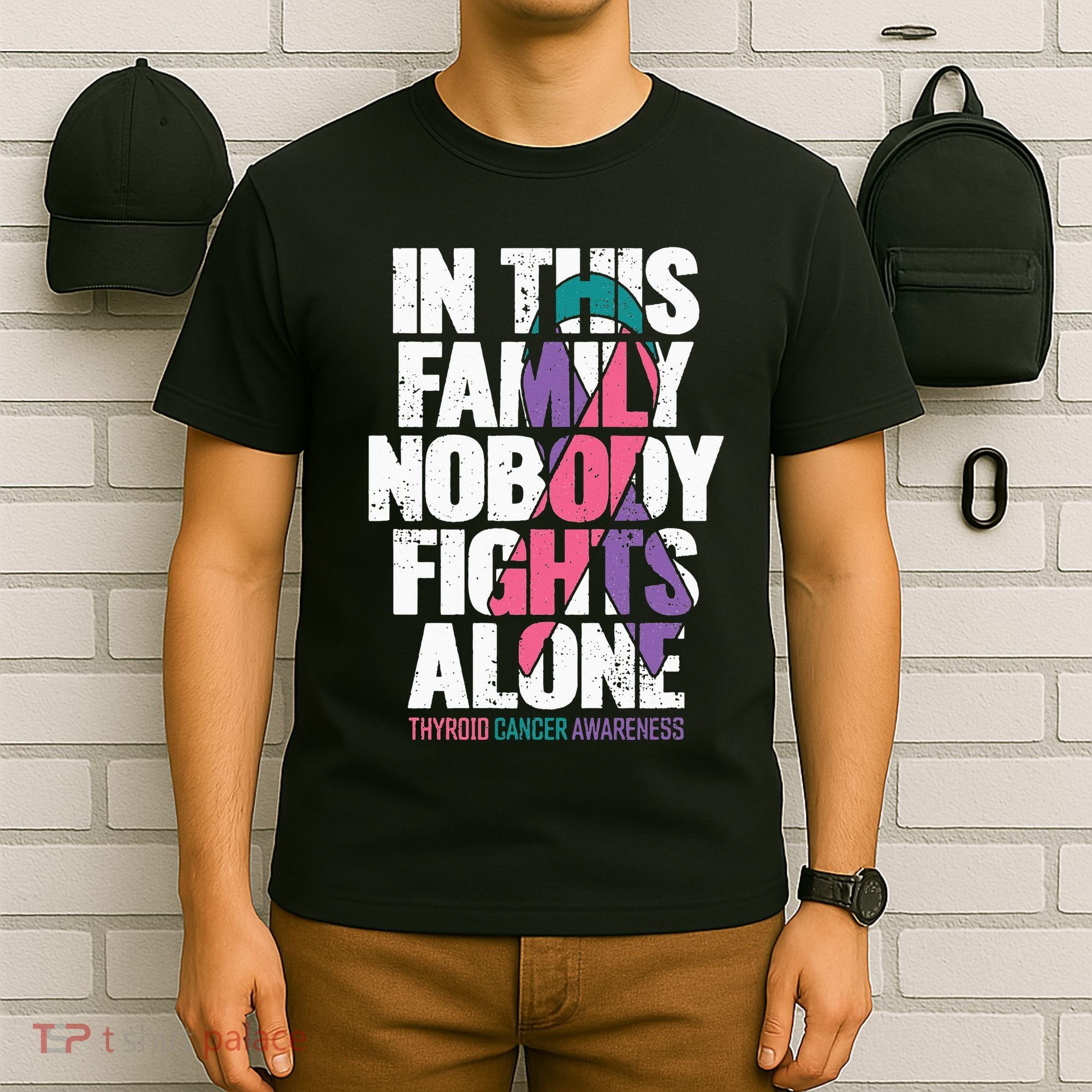 Thyroid Cancer Support Family Thyroid Cancer Awareness T-Shirt