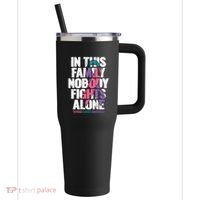 Thyroid Cancer Support Family Thyroid Cancer Awareness 40oz Vacuum Insulated Stainless Steel Travel Tumbler thumb 0