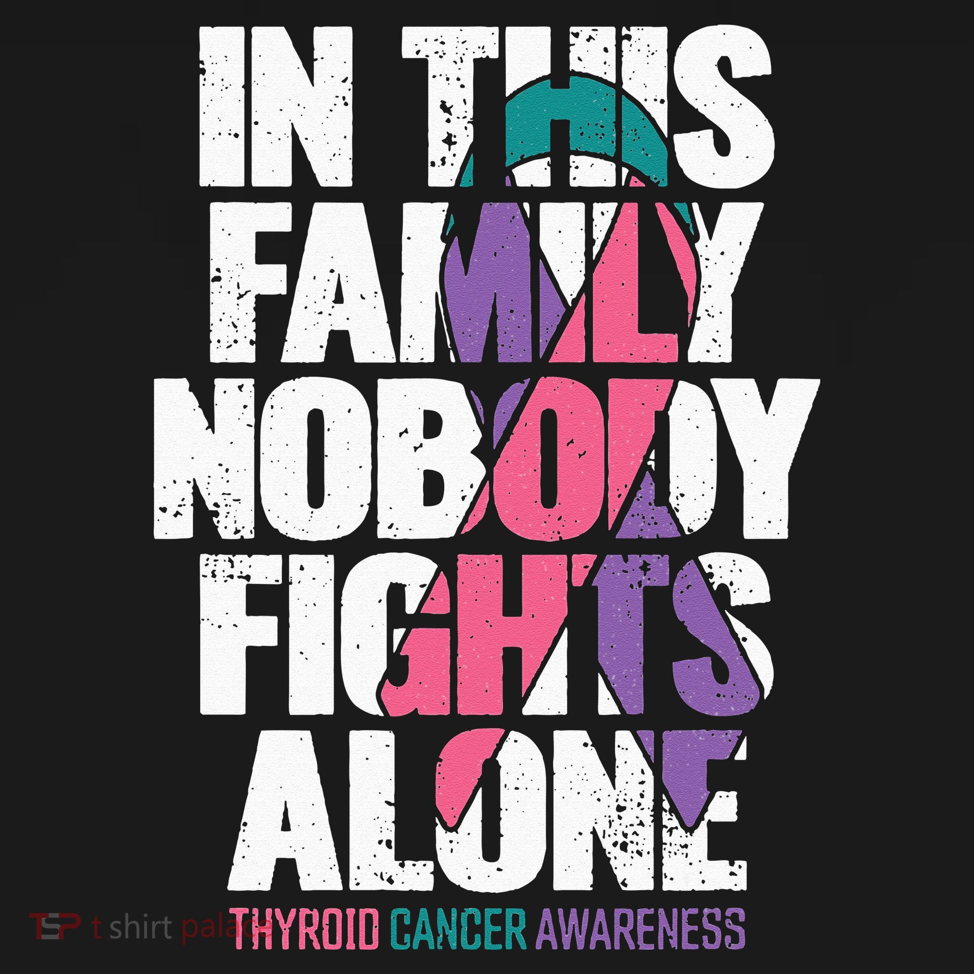 Thyroid Cancer Support Family Thyroid Cancer Awareness Tie-Dye T-Shirt