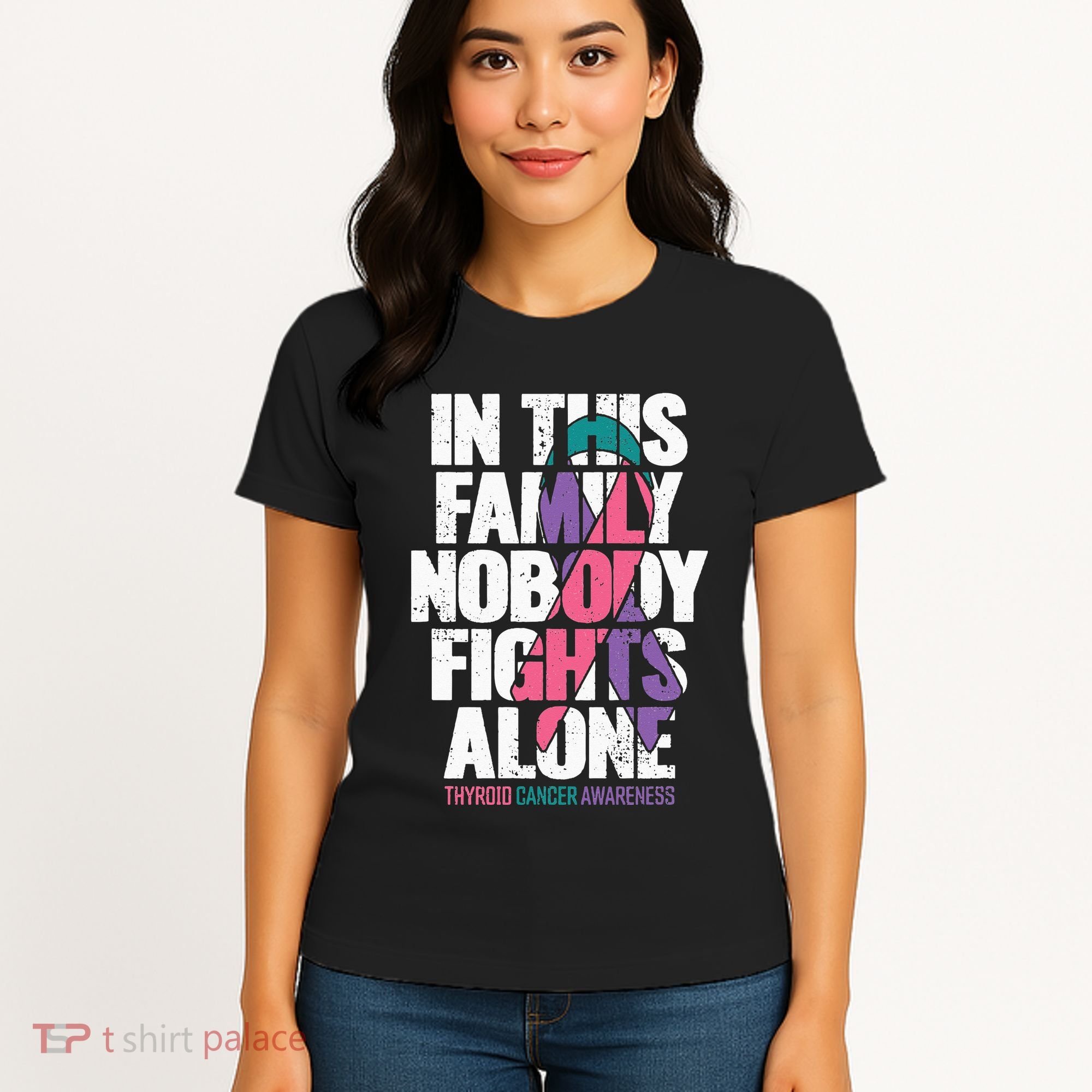 Thyroid Cancer Support Family Thyroid Cancer Awareness Women's T-Shirt