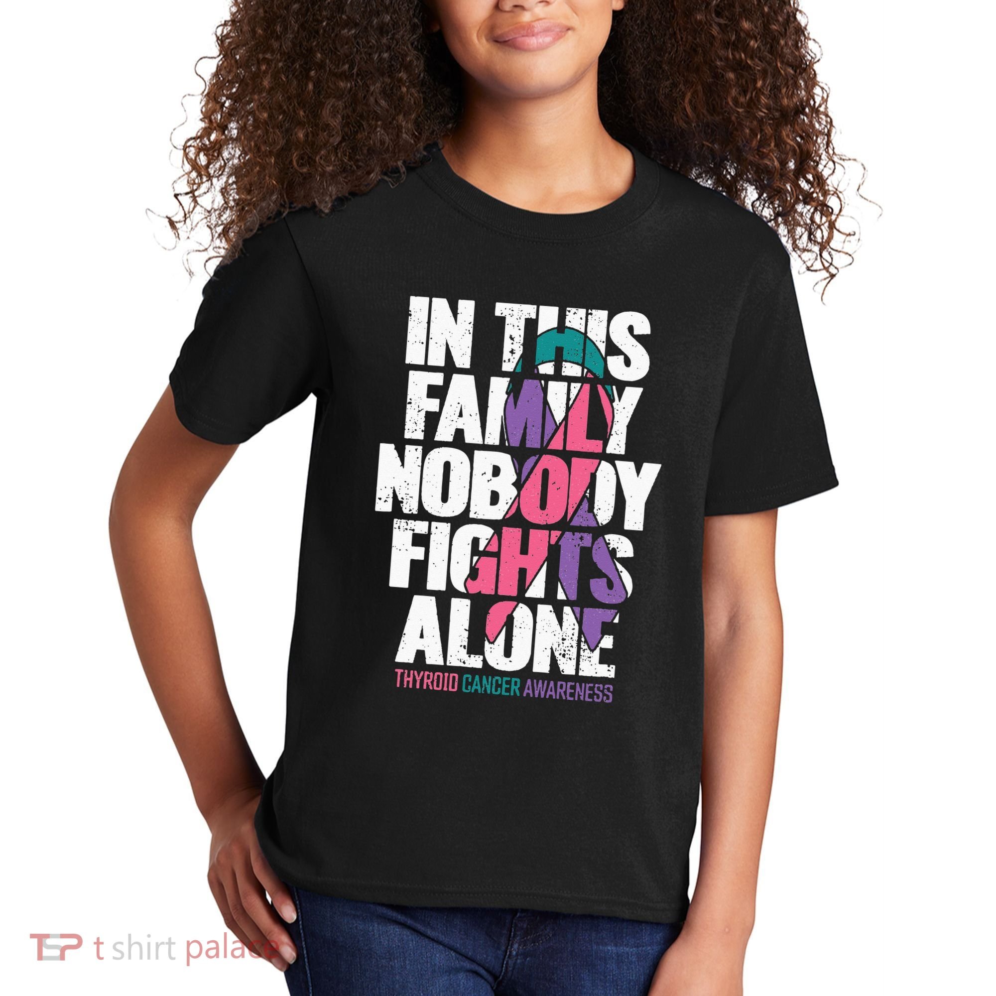 Thyroid Cancer Support Family Thyroid Cancer Awareness Kids T-Shirt