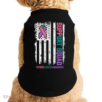 Thyroid Cancer Support Squad Thyroid Cancer Awareness Doggie Tank thumb 0