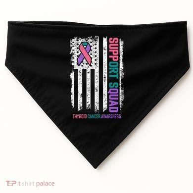Thyroid Cancer Support Squad Thyroid Cancer Awareness USA-Made Doggie Bandana