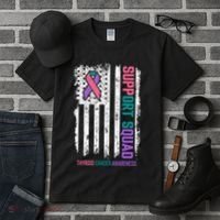 Thyroid Cancer Support Squad Thyroid Cancer Awareness Tall T-Shirt thumb 3