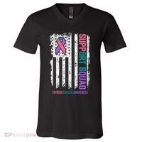 Thyroid Cancer Support Squad Thyroid Cancer Awareness V-Neck T-Shirt thumb 0