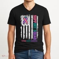 Thyroid Cancer Support Squad Thyroid Cancer Awareness V-Neck T-Shirt thumb 2