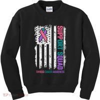 Thyroid Cancer Support Squad Thyroid Cancer Awareness Kids Sweatshirt thumb 0