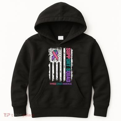 Thyroid Cancer Support Squad Thyroid Cancer Awareness Kids Hoodie