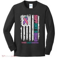 Thyroid Cancer Support Squad Thyroid Cancer Awareness Kids Long Sleeve Shirt thumb 0