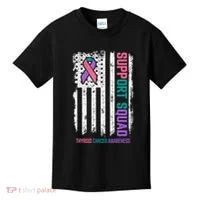 Thyroid Cancer Support Squad Thyroid Cancer Awareness Kids T-Shirt thumb 0