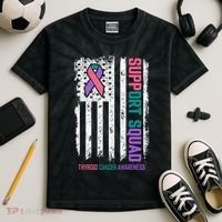 Thyroid Cancer Support Squad Thyroid Cancer Awareness Kids Tie-Dye T-Shirt thumb 2