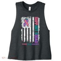 Thyroid Cancer Support Squad Thyroid Cancer Awareness Women's Racerback Cropped Tank thumb 0