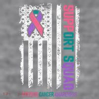 Thyroid Cancer Support Squad Thyroid Cancer Awareness Women's Racerback Cropped Tank thumb 2