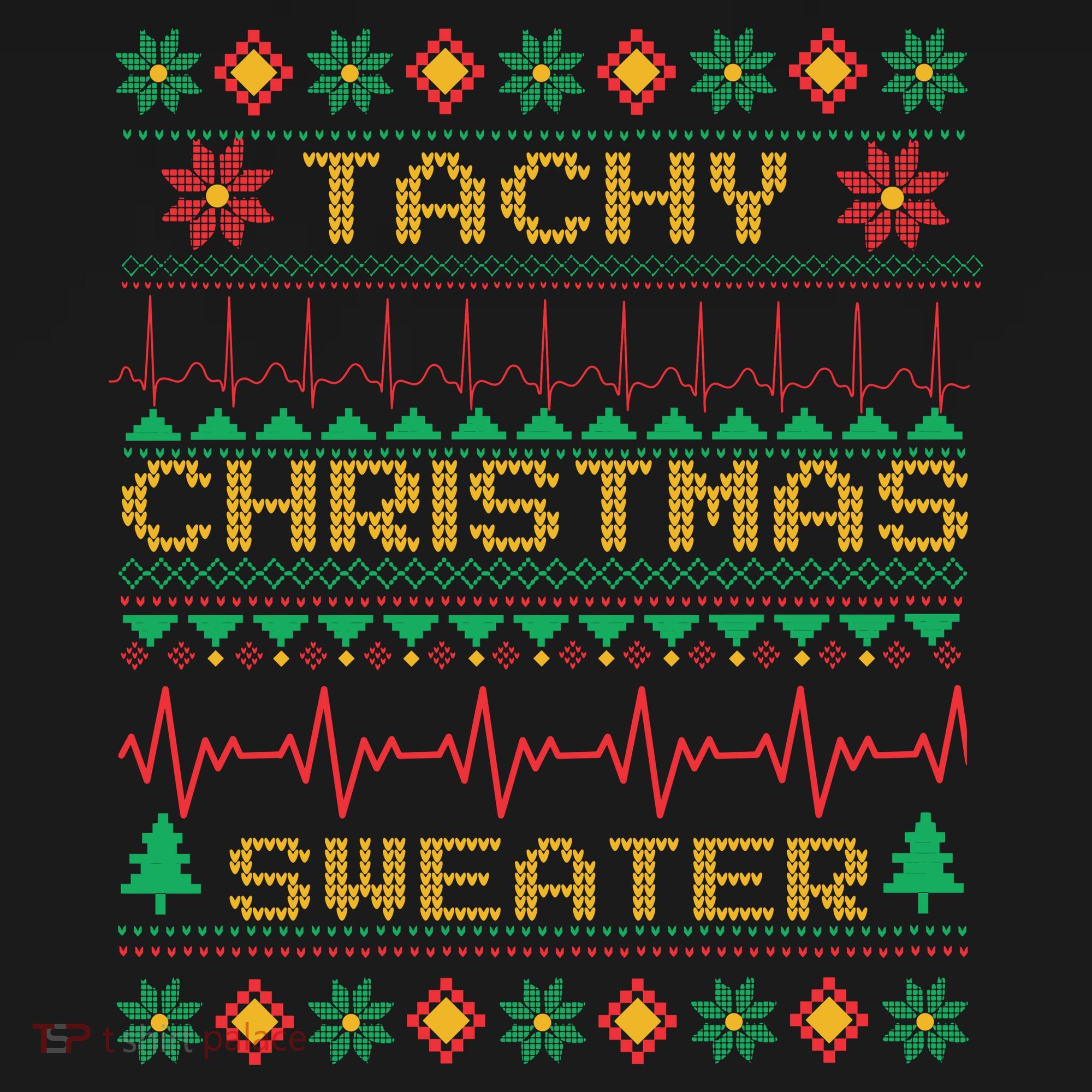 Tachy Christmas Sweater Funny Medical Cardiac Icu Nurse Ugly Women's Tank Top