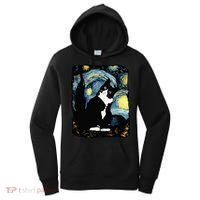 Tuxedo Cat Starry Night Van Gogh Cat Cat Art Cat Mom Dad Women's Hoodie thumb 0