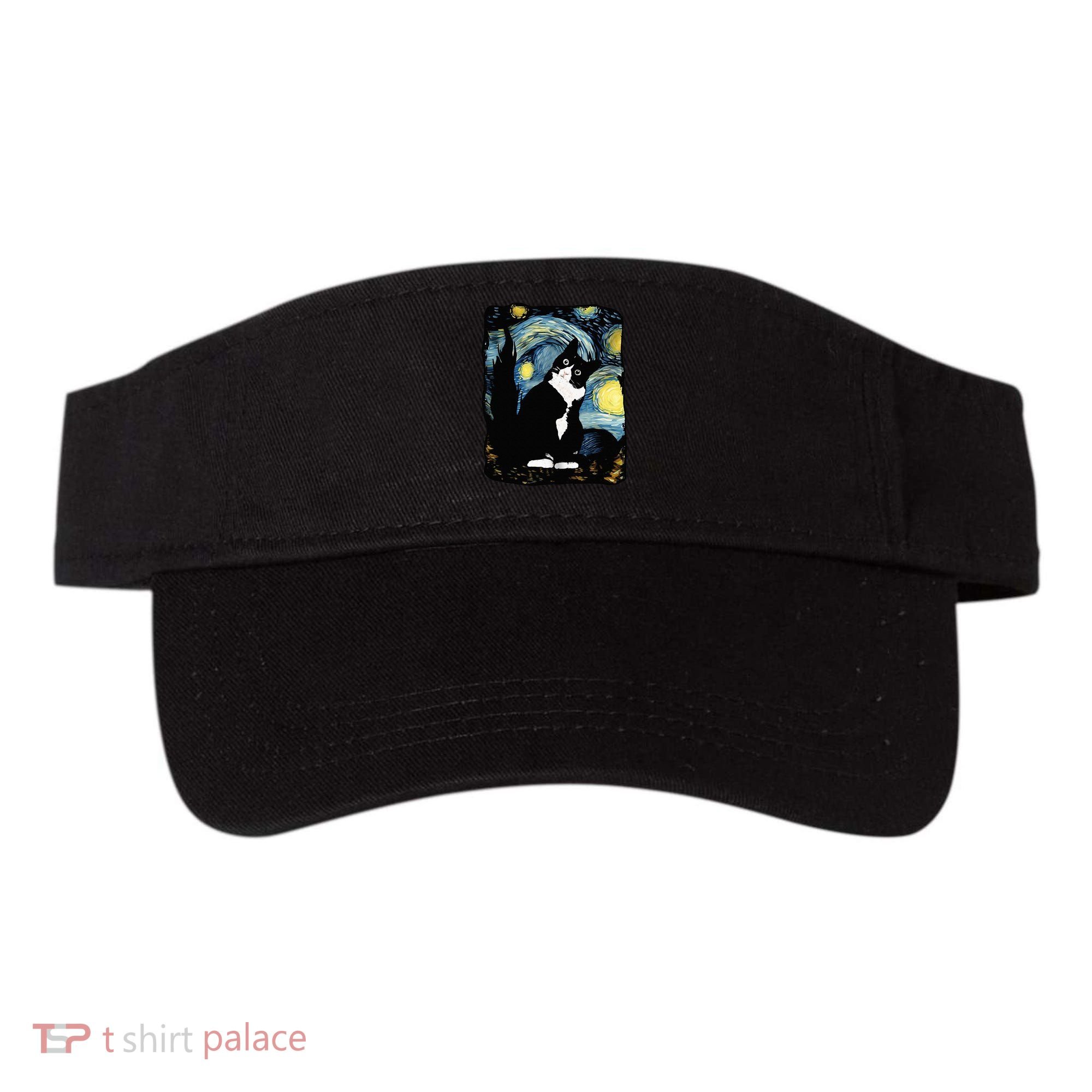 Tuxedo Cat Starry Night Van Gogh Cat Cat Art Cat Mom Dad Visor