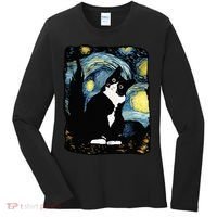 Tuxedo Cat Starry Night Van Gogh Cat Cat Art Cat Mom Dad Women's Long Sleeve Shirt thumb 0