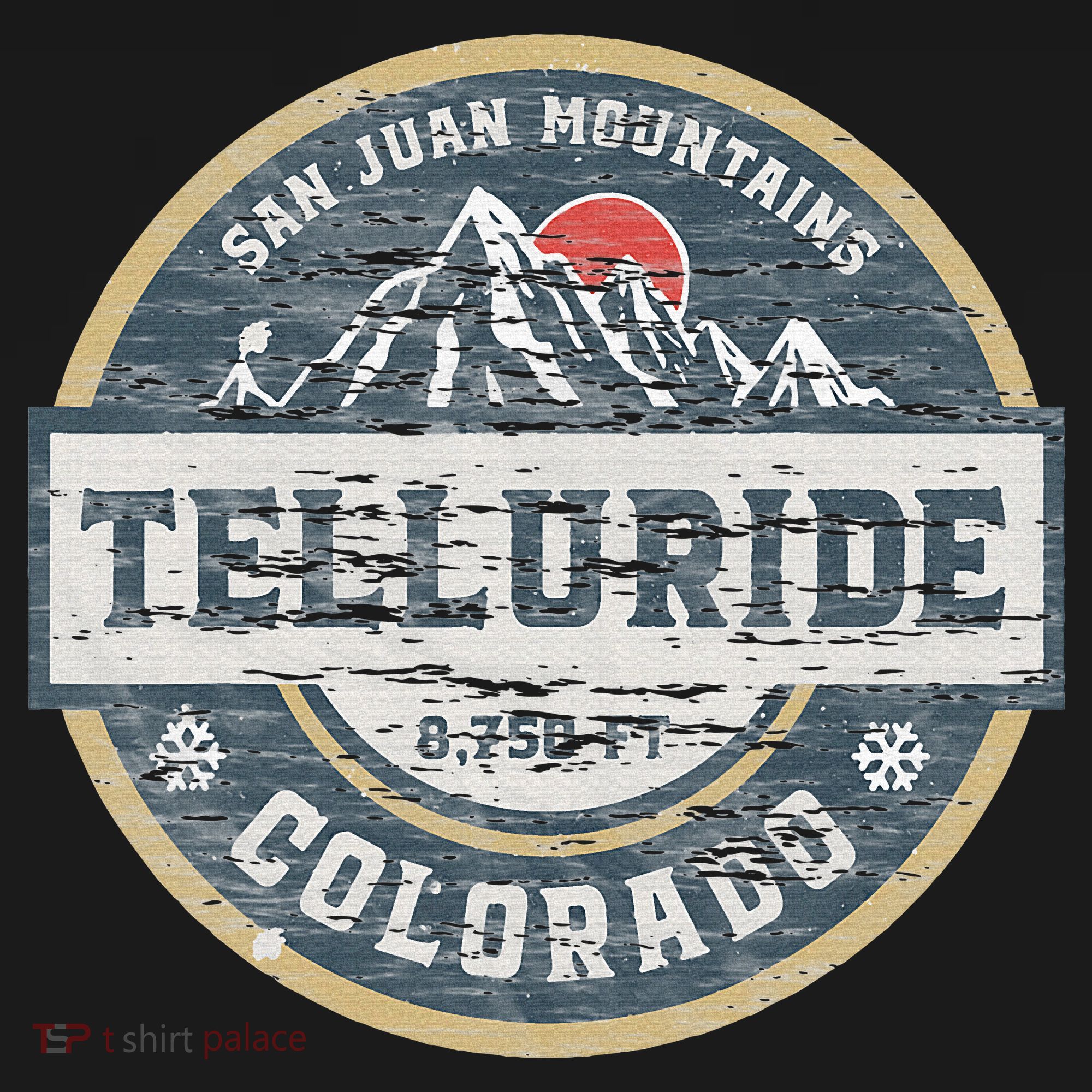 Telluride Colorado San Juan Rocky Mountains Skiing T-Shirt
