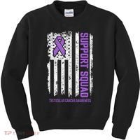 Testicular Cancer Support Squad Testicular Cancer Awareness Kids Sweatshirt thumb 0