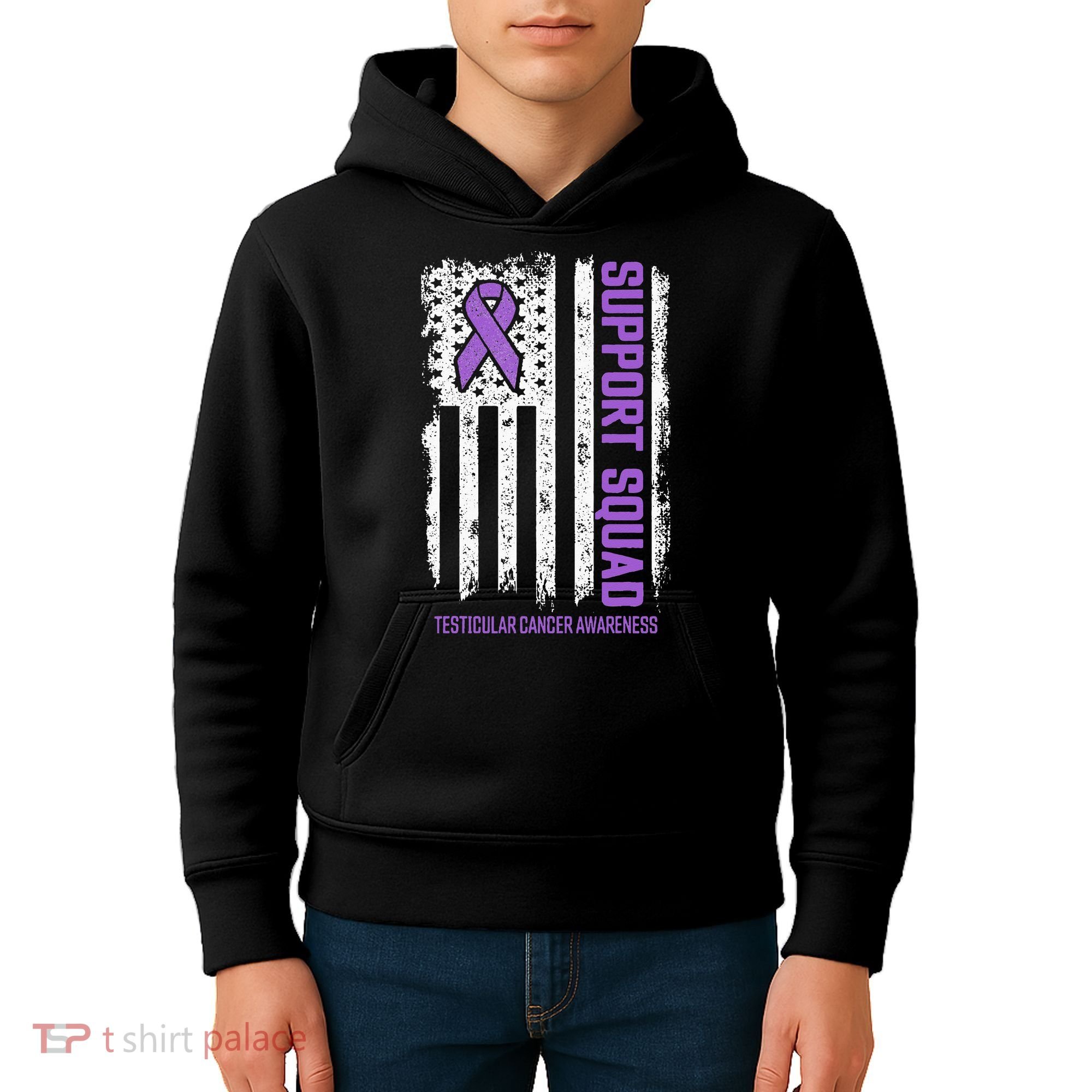 Testicular Cancer Support Squad Testicular Cancer Awareness Kids Hoodie
