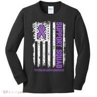 Testicular Cancer Support Squad Testicular Cancer Awareness Kids Long Sleeve Shirt thumb 0
