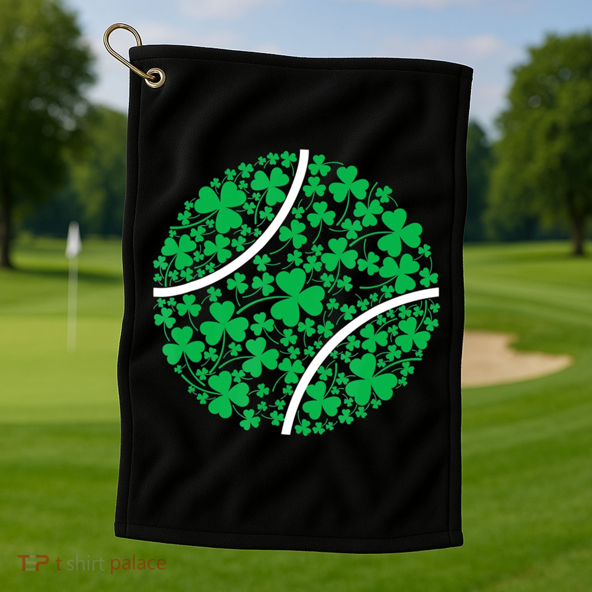 Tennis Coach St Patricks Day Tennis Player Gift Golf Towel