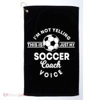 Trainer Coaching Soccer Coach Mom Dad Voice Cute Gift Golf Towel thumb 0