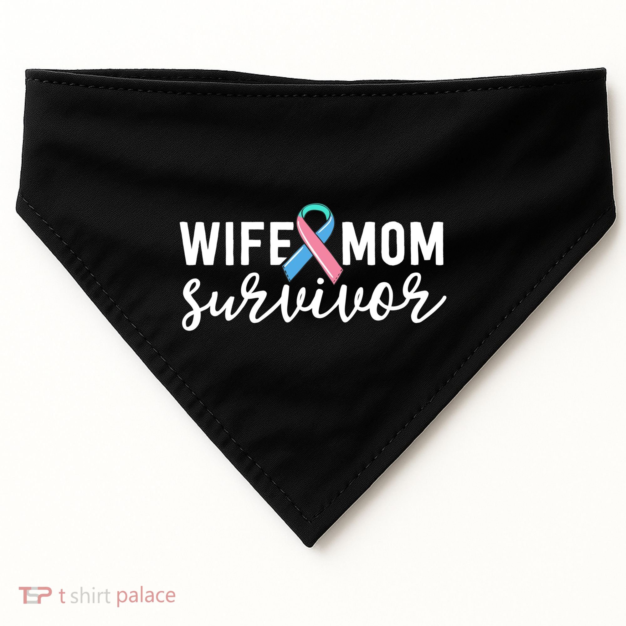 Thyroid Cancer Survivor Gift Awareness Wife Mom Survivor Cute Gift USA-Made Doggie Bandana