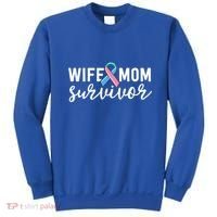 Thyroid Cancer Survivor Gift Awareness Wife Mom Survivor Cute Gift Sweatshirt thumb 0