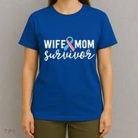 Thyroid Cancer Survivor Gift Awareness Wife Mom Survivor Cute Gift T-Shirt thumb 4