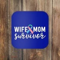 Thyroid Cancer Survivor Gift Awareness Wife Mom Survivor Cute Gift Coaster thumb 0