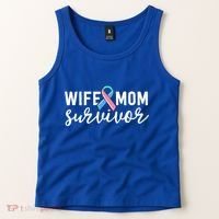 Thyroid Cancer Survivor Gift Awareness Wife Mom Survivor Cute Gift Tank Top thumb 2