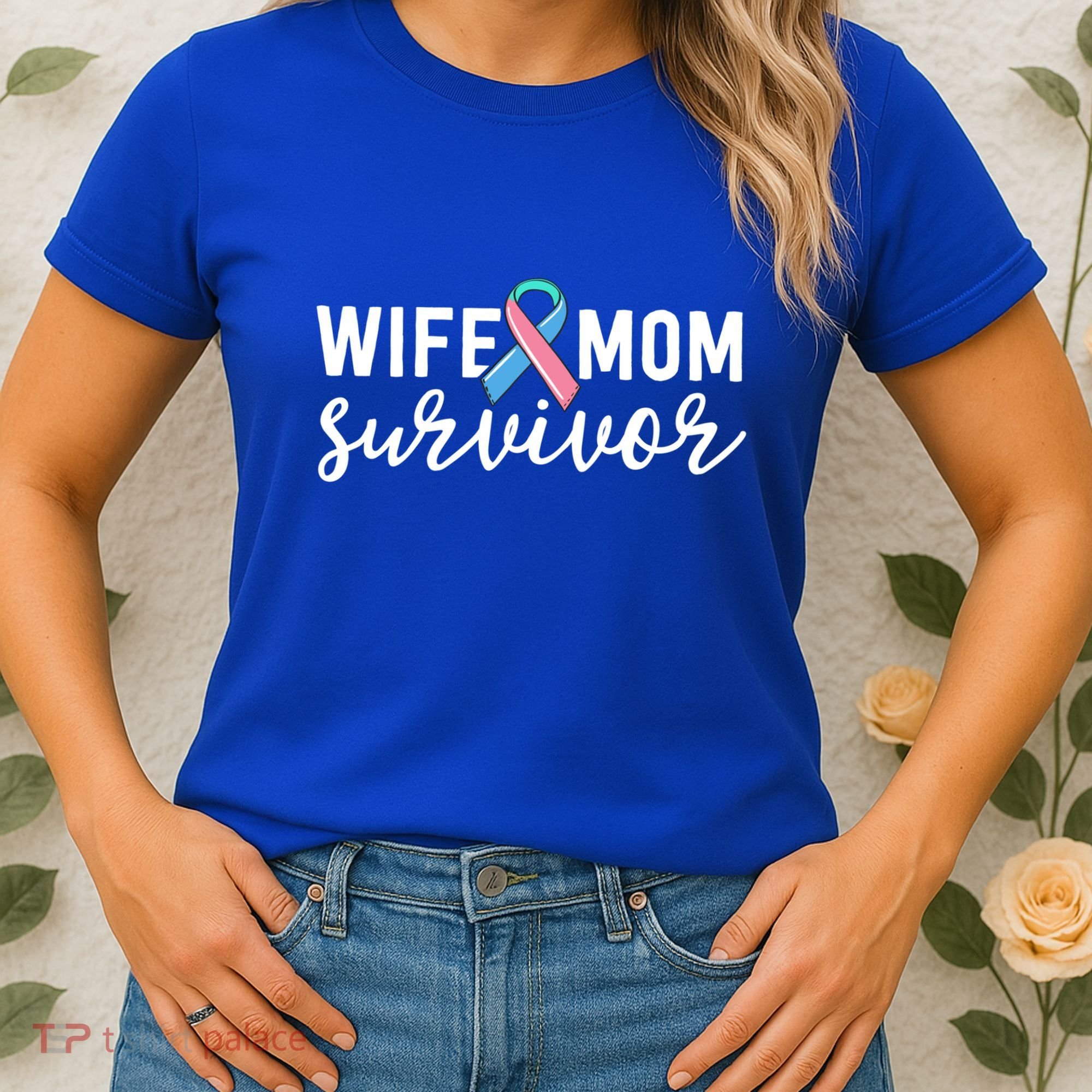 Thyroid Cancer Survivor Gift Awareness Wife Mom Survivor Cute Gift Women's T-Shirt