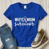 Thyroid Cancer Survivor Gift Awareness Wife Mom Survivor Cute Gift Women's T-Shirt thumb 3