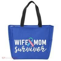 Thyroid Cancer Survivor Gift Awareness Wife Mom Survivor Cute Gift Tote Bag thumb 0