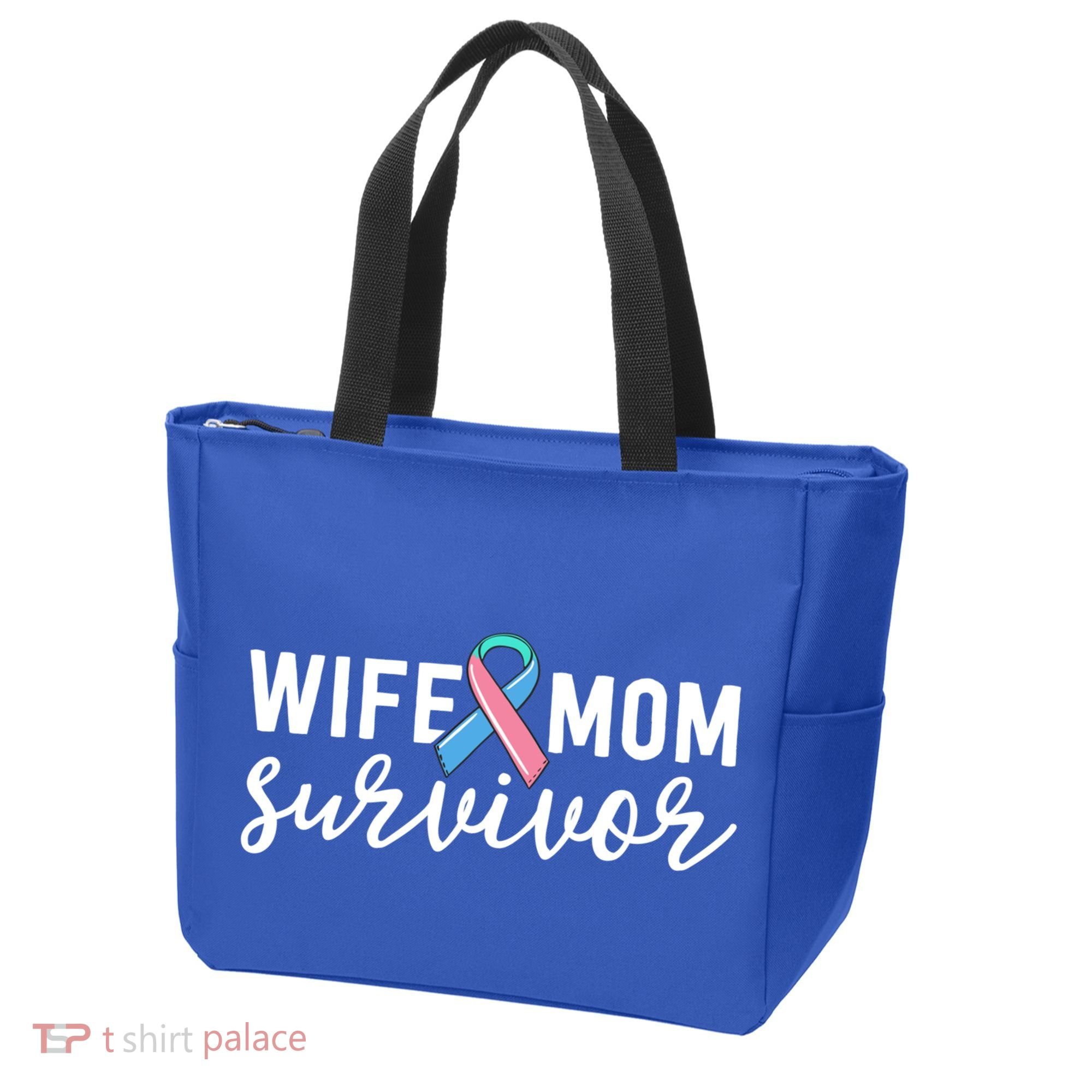 Thyroid Cancer Survivor Gift Awareness Wife Mom Survivor Cute Gift Tote Bag