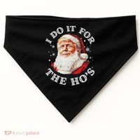 Trump Christmas Santa Claus I Do It For The Hos Cute Xmas USA-Made Doggie Bandana thumb 0