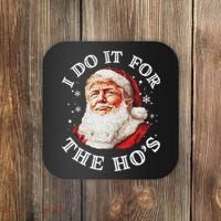 Trump Christmas Santa Claus I Do It For The Hos Cute Xmas Coaster thumb 0