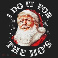 Trump Christmas Santa Claus I Do It For The Hos Cute Xmas Golf Towel thumb 3