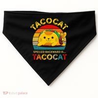 Taco Cat Spelled Backward Cute Taco Cat Lover Funny Mexican USA-Made Doggie Bandana thumb 0