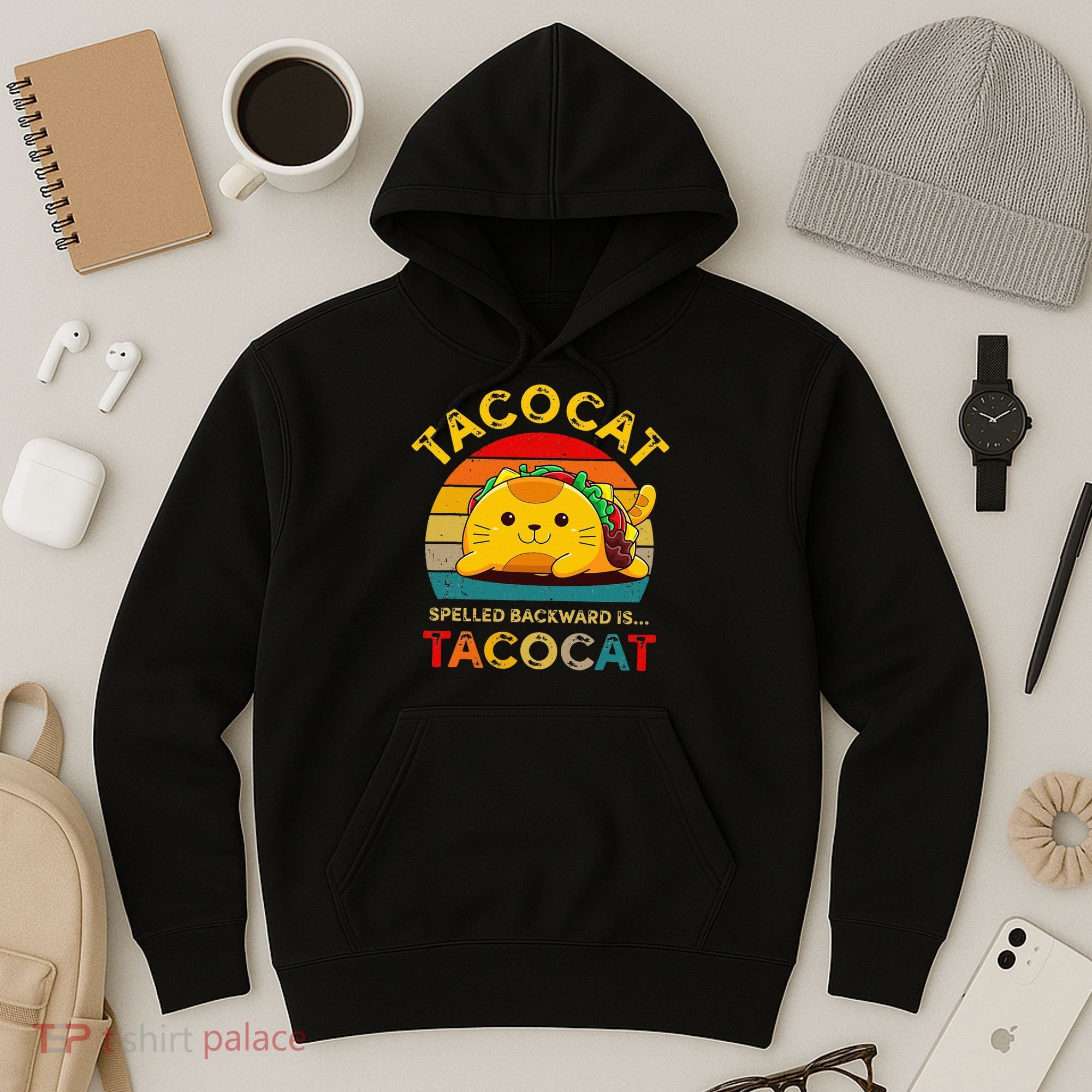 Taco Cat Spelled Backward Cute Taco Cat Lover Funny Mexican Hoodie