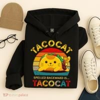 Taco Cat Spelled Backward Cute Taco Cat Lover Funny Mexican Hoodie thumb 4