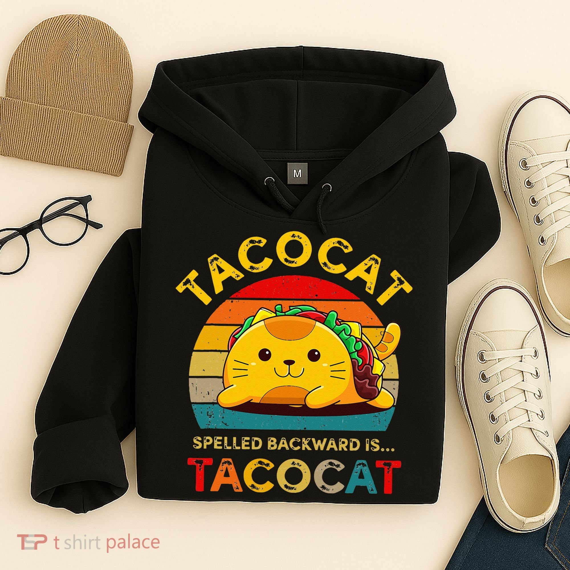 Taco Cat Spelled Backward Cute Taco Cat Lover Funny Mexican Hoodie