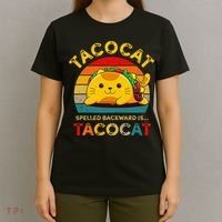 Taco Cat Spelled Backward Cute Taco Cat Lover Funny Mexican T-Shirt thumb 4