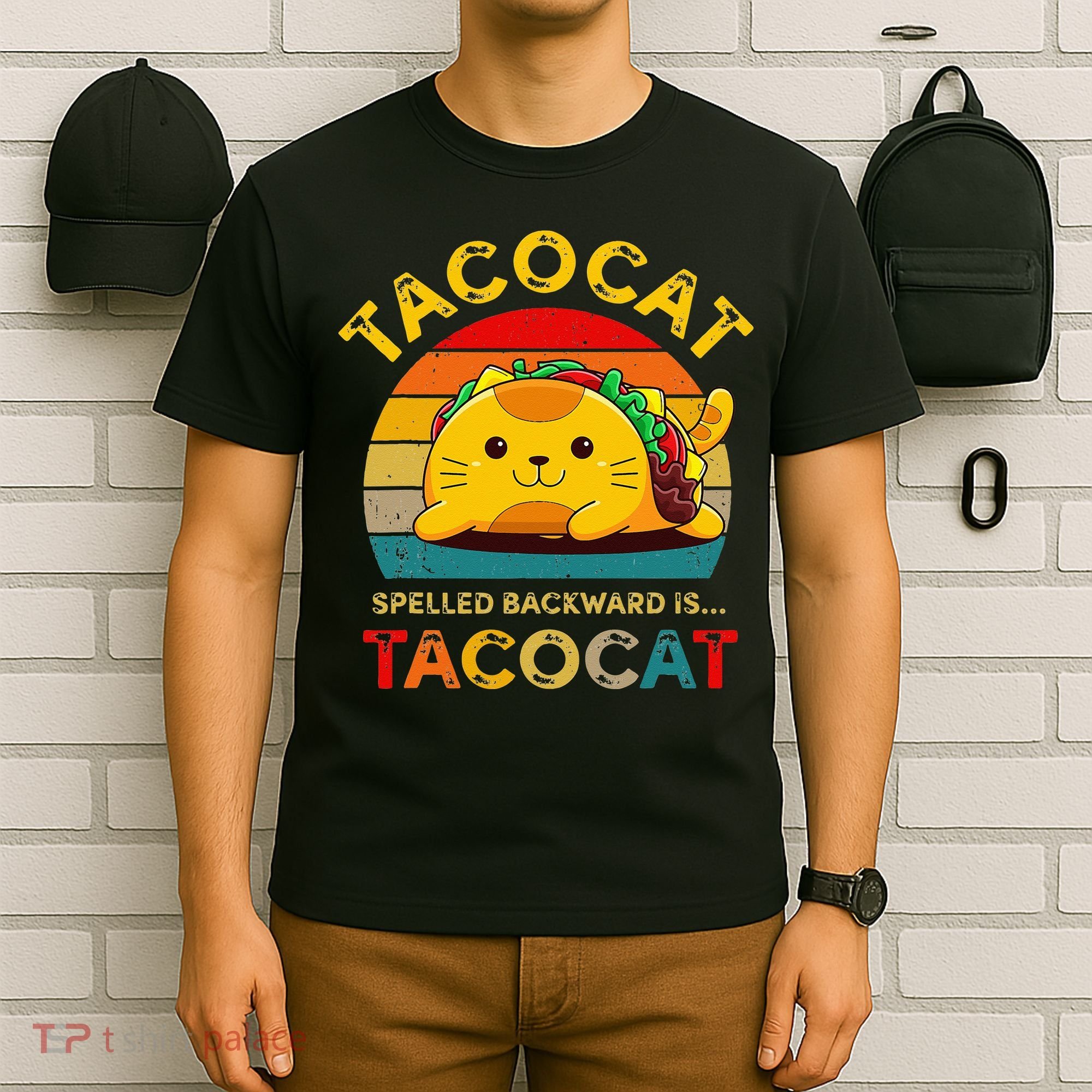 Taco Cat Spelled Backward Cute Taco Cat Lover Funny Mexican T-Shirt