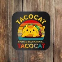 Taco Cat Spelled Backward Cute Taco Cat Lover Funny Mexican Coaster thumb 0