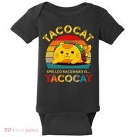 Taco Cat Spelled Backward Cute Taco Cat Lover Funny Mexican Baby Bodysuit thumb 0